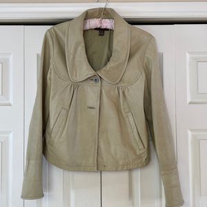 Vintage 90s Danier Leather Cream colour Jacket.